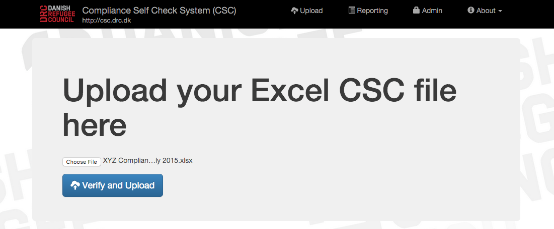 Step 2: Uploading the CSC Excel sheet to the website